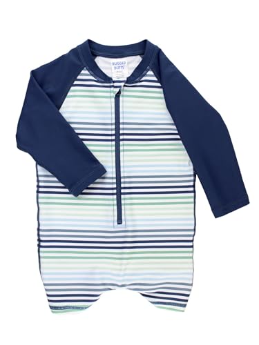 Image of RUGGEDBUTTS Baby /Toddler Boy Swimsuit, One Piece Zipper Rash Guard Sunsuit with UPF 50+ Sun Protection