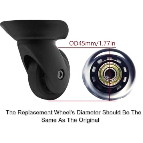Image of 2pcs Luggage Suitcase Inline Skate Replacement Wheels OD45xW18mm /1.77x0.7in