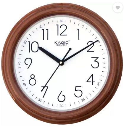 Kadio Analog 25 cm X 25 cm Wall Clock (Brown, with Glass, Standard)