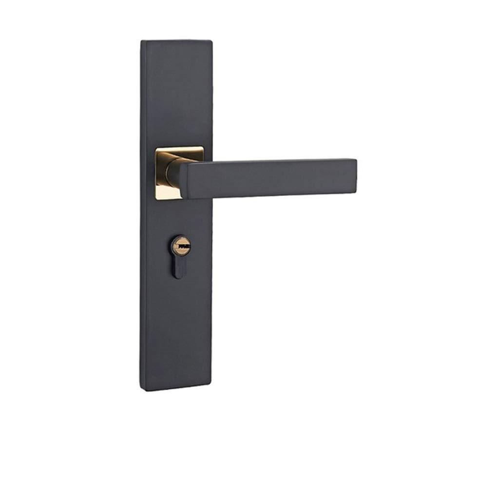 Serrure de porte de sécurité silencieuse maison avec cylindre et poignée bicolore