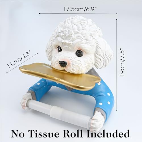 Bulevina 17072024D Cute Dog Toilet Paper Roll Holder, Novelty Cartoon Animal Shape Tissue Towel Tray Wall Mounted Rack, Funny Bathroom Storage Decor Dispenser Creative Thoughtful Gift 19 X 17.5 X 11Cm  thumb #1