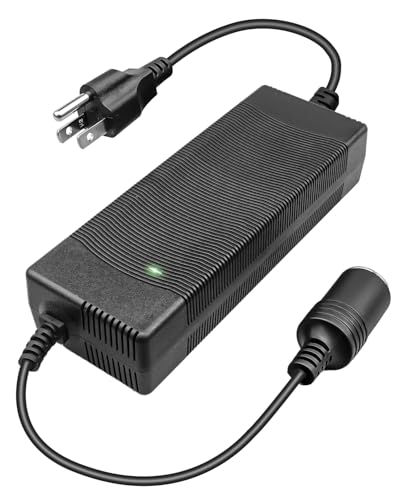 Image of 12V 120W AC/DC Power Adapter, AC 100V-240V to DC 12V Converter, 15A 12 Volt Cigarette Lighter Transformer for Car Refrigerator Tire Inflator Paddle Board Pump