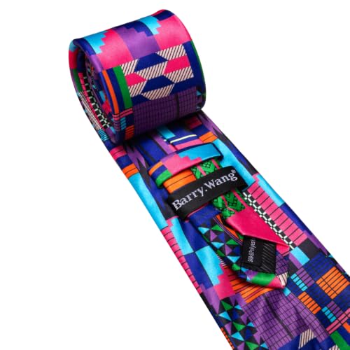 Image of Barry.Wang Men Tie Sets Skull Extra Long Necktie Pocket Square Cufflinks