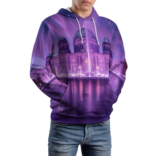 Twilight Sky with Berlin Cathedral Adult Hoodies Pullover Hooded Sweatshirts Long Sleeve Sweater Tops with Pocket4