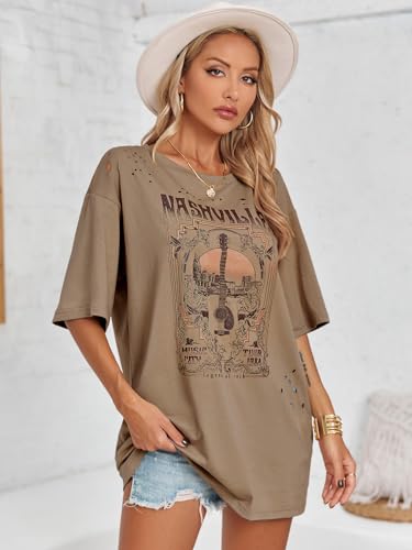 Imily Bela Womens Nashville Oversized T Shirts Country Concert Outfits Hollow Out Guitar Graphic Tees Vintage Tops2