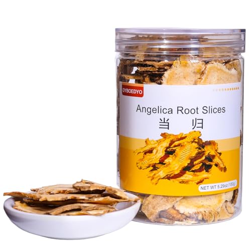 DYBOEDYO Angelica Root Slices 5.29oz/150g,Dang Gui Tea,Chinese Dried Angelica Sinensis,优质当归 當歸