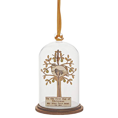 Department 56 Kloche The Spirit of Christmas Partridge in a Pear Tree Dome Glass Hanging Ornament, 2.5 Inch, Multicolor