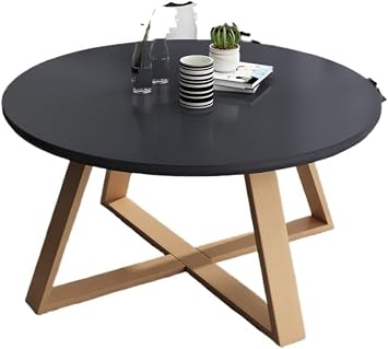 Coffe Tables Nordic Round Coffee Table Modern Small Apartment Simple Home Living Room Creative Solid Wood Coffee Table Coffee TableSizeDiameter 20/50cm,ColorBlack