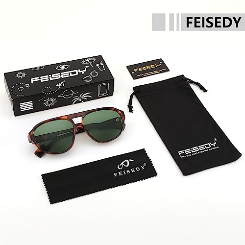 Image of FEISEDY Sunglasses Women Men Polarized, Small 70s Aviator Frame, Retro Vintage Sun Glasses B2373
