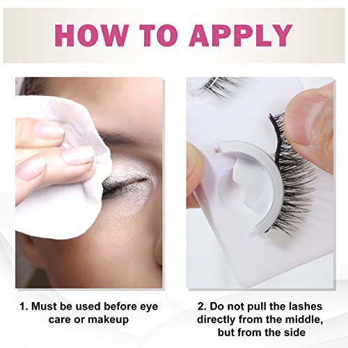 Reusable Self-Adhesive False Eyelashes - 4 Pairs - No Glue Or Eyeliner Needed! Natural Look In 3 Secs, Stable, Lasting & Waterproof - Gift For Women (A201) #TOP2