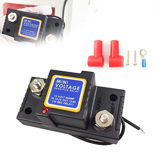 Dual Battery Isolator 12V 80Amp, Voltage Sensitive Relay