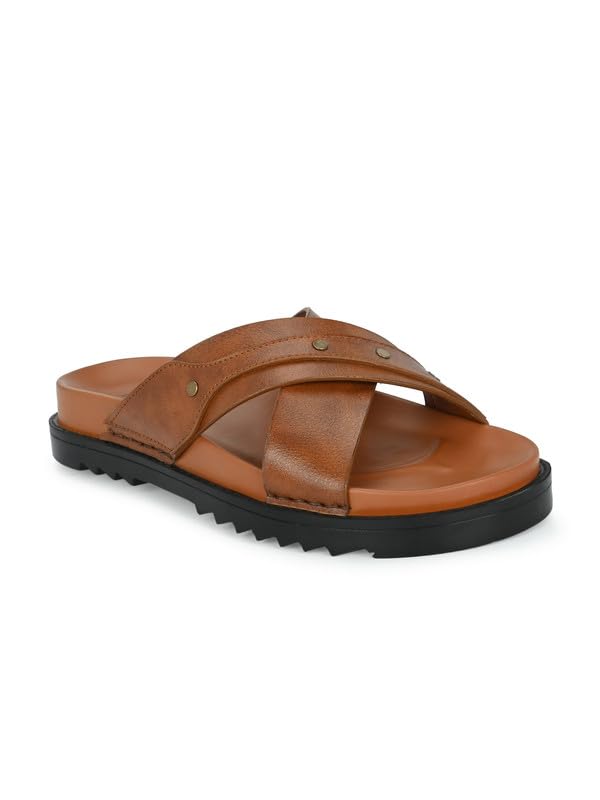 BIZORA Mens Stylish Casual Cushioned Slippers, Comfortable Slippers, Wedges Sandals for Mens - (AR2_TAN_6) (B0D33D33Y5) Amazon Price History, Amazon Price Tracker