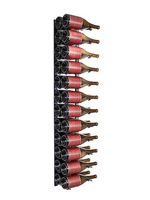 Premium Wall Mounted Metal Wine Rack - 24 Wine Bottles Holder - Modern Wine Rack, Matte Black - Space Saving for Home, Kitchen, Bar - Designed in Canada by Wine Enthusiasts