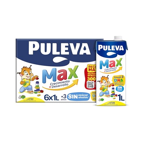 Puleva MAX Leche de Crecimiento y Desarrollo, 6 x 1L