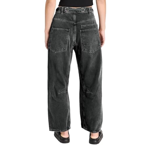 Jean élégant pour femme ample en coton vert fini l'inconfort des pantalons serrés