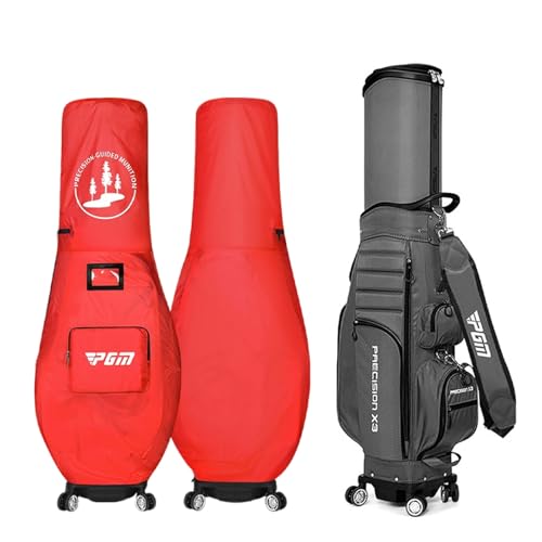 ROFBIHG �S���t �L���f�B�o�b�O �L���X�^�[�t�� �ԗ֕t���v�[���[�S���t�o�b�O �����Y ���f�B�[�X �N���u�P�[�X �y�� Golf Bag ��e�� �R���p�N�g���[ �h���ϖ� ���芴 �ԗ֕t�� �h�J�J�o�[�t��(Gray)