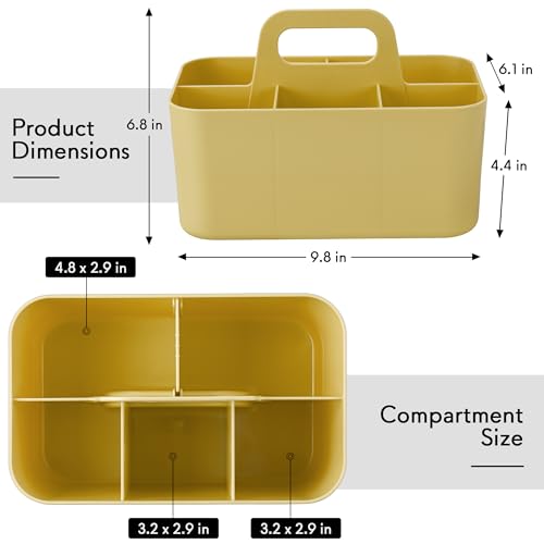 Image of Tiawudi Multipurpose Caddy Organizer, Plastic Caddy with Handle, Stackable Desk Organizer for Stationery, Marker and Pencil, Office Supplies Organizer, Dorm Caddy