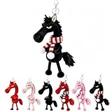 2026 Year of the Horse Gift Pendant - Soft Horse Plush Keychain for Bag, Car & Home Decor, Chinese Zodiac New Year Gift (B1, Uniform code)