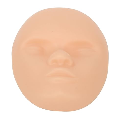 Miniatura 7 de Cabeza de piel de práctica de tatuaje, base de soporte de piel para entrenamiento de tatuajes faciales, piel falsa de silicona para maquillaje