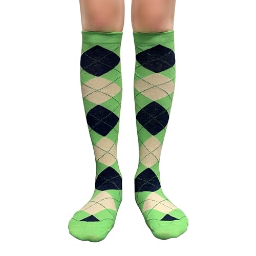 Image of Couver Women's Argyle Knee High Socks - Soft Acrylic Over the Calf Tube Style Socks for Casual Athletic - One Size