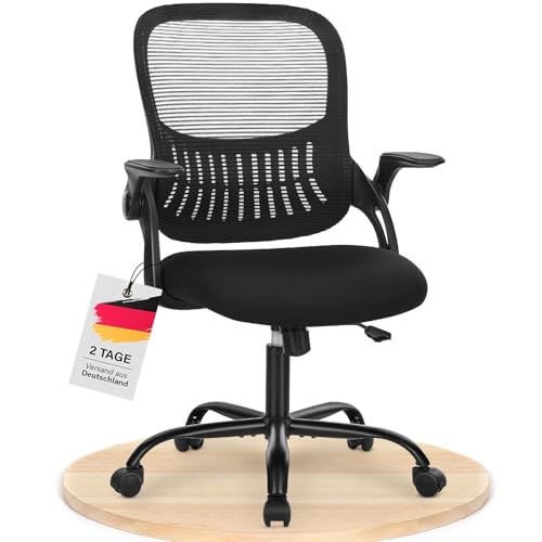 DUMOS Bürostuhl Ergonomisch, Schreibtischstuhl mit Lendenwirbelstütze, Verstellbaren Armlehnen...