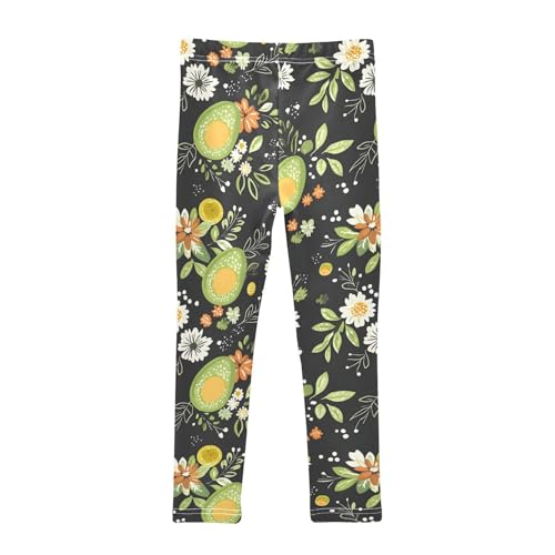 Avocado Daisy Girls Leggings Ultra Soft Compression Yoga Gym Pants for Kids 4-10T2