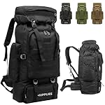 JUPPLIES Mochila Tactica Militar 80L – Oxford 600D...: IMPERMEABILIDAD TOTAL - La mochila militar impermeable 80L está fabricada en Oxford 600D con certificación IPX5, lo que garantiza resistencia frente a lluvia intensa y humedad. ¿Se mojará mi equipo en un día de tormenta? No, su diseño 100% impermeabl...