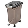 Iris usa weatherpro airtight dog food storage container up to 22 lbs attachable wheels for dog cat bird and other pet food storage bin keep fresh easy mobility bpa free smoke  urban country home decor