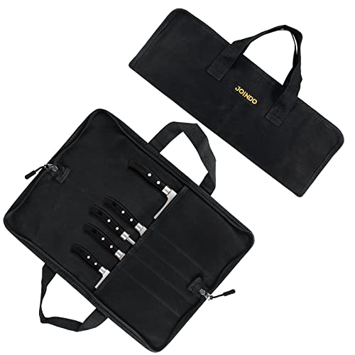 Joindo Knife Roll, Chef’s Knife Roll Bag, Waxed Canvas Knife Bag With Zipper, 5 Slots Professional Chef Knife Roll Bag With Handle, Heavy Duty Knives Pouch Holder For Home Kitchen Traveling Camping #TOP3
