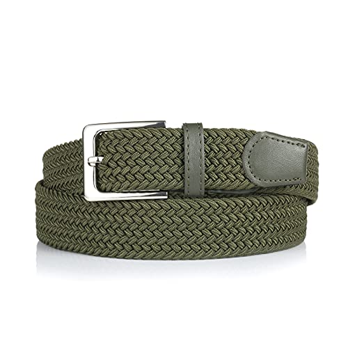 Image of Elastic Braided Belt, 1 3 /8 inch, Woven Stretch Belt for Golf Casual Jeans Shorts Pants