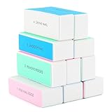 10 Pcs 4 Way Nail Buffers Blocks for Natural Nails, Nail Polishing Block Buffing Block Nail Files, Shape and Shine Nail Tool