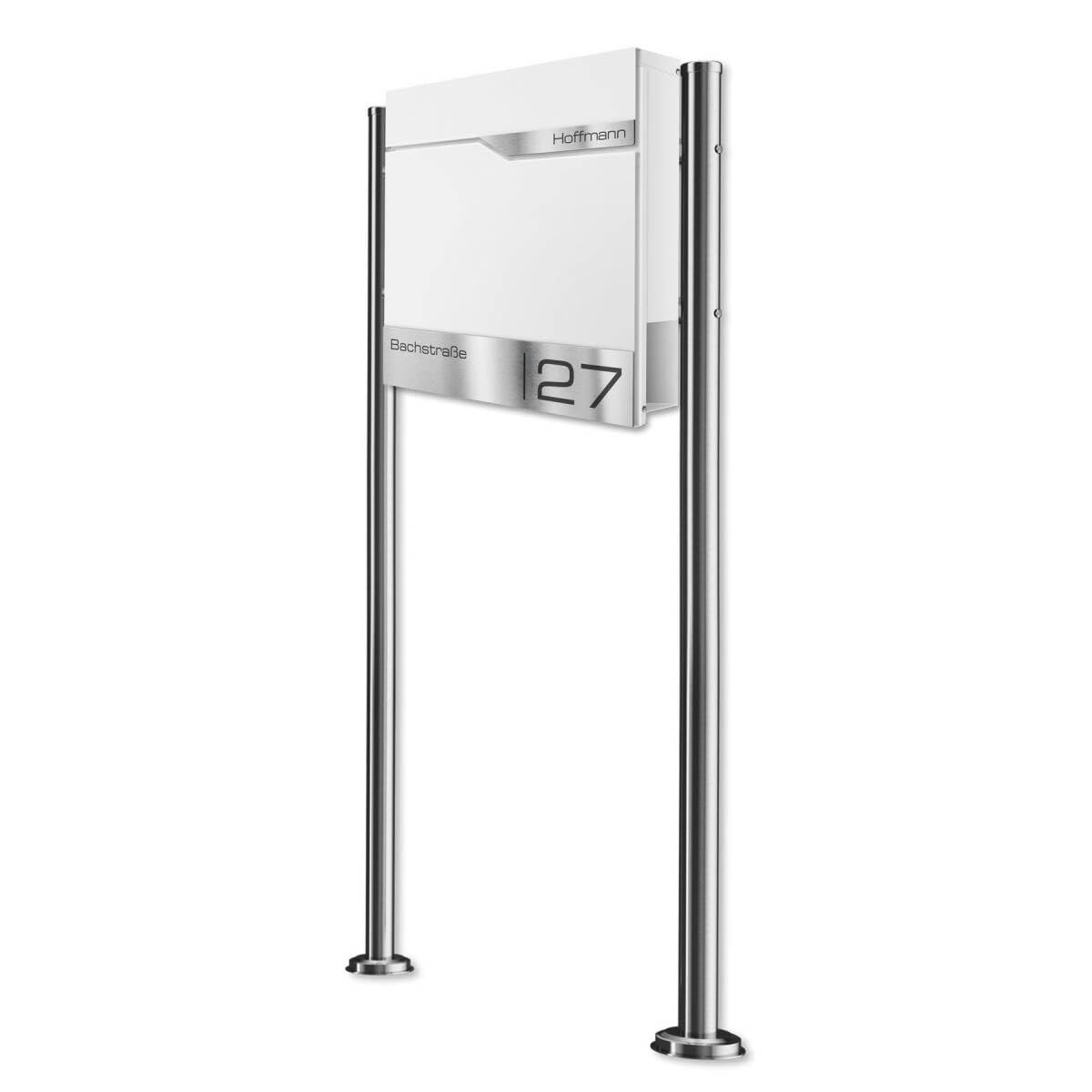 Cassetta Delle Lettere In Acciaio Inox Metzler - Con Scomparto Giornali, 37x37x10.5 Cm