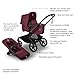 Bugaboo Kangaroo All-Terrain Single-to-Double Tandem Stroller for Infant and Toddler with Sibling Seat and Newborn Adapter - Dark Cherry