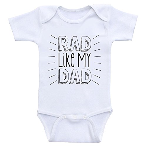 Image of Heart Co Designs Dad Baby Clothes - Rad Like My Dad - Babygrow Bodysuits For Boys and Girls