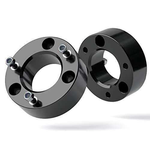 Silverado 3in Leveling Lift Kit, 3" Front Suspension Level Kit Forged Strut Spacers for 2007-2022 Chevy Silverado 1500 2007-2022 GMC Sierra 1500 Pickup, 6061-T6 Aluminum Not require strut disassembly