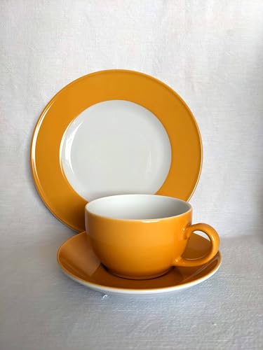Dibbern SONDERAKTION Solid Color - Kaffeetasse m.U. 0,25 + Teller 21 cm - mandarine - NEU