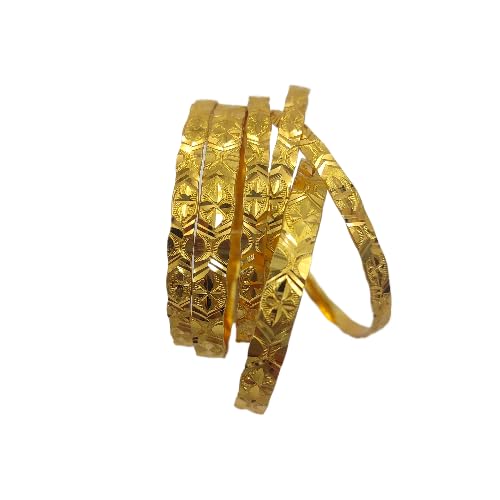 MEHAK CURATORS Traditional One Gram Gold Plated Brass Gold Covering Bangle for Women set of 6 (2.10) (B0D6W5TJH9) Amazon Price History, Amazon Price Tracker