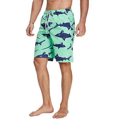 nuosife Swim Trunks for Men's Shark Printed Bathing Swim Suit Beach Shorts Swimwear