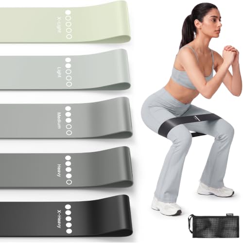 Image of Resistance Bands for Working Out, 5-Pack Elastic Exercise Bands for Strength Training, Stretching, Workout; Home Gym Equipment for Women Men, Pilates Yoga Physical Therapy, Leg Glute Arm Exercise Kit