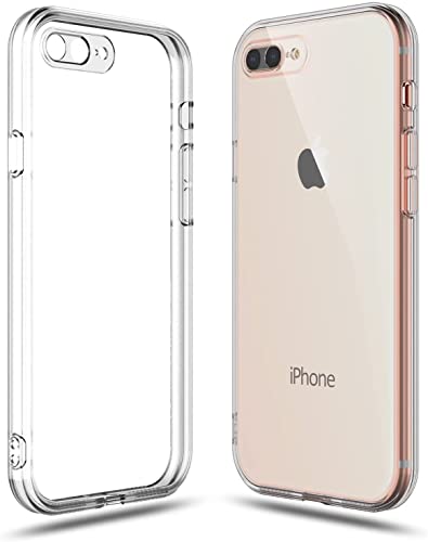 Image of NISHTECH Silicone for iPhone 7 Plus /iPhone 8 Plus Transparent Hybrid Soft Slim Dust Proof Back Case Cover with Camera Protection
