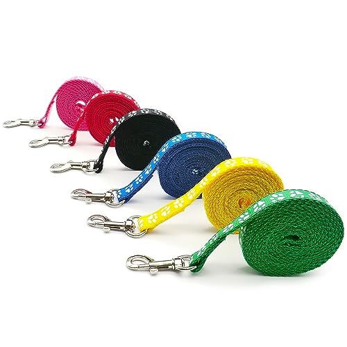 Small Dog Puppy Pet Cat Kitten Lead Pawprint Design Lightweight Nylon Metal Clip 120cm Leash Silver Light Grey - Image 3
