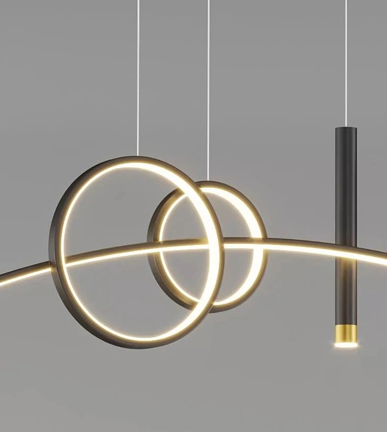 Chandelier plafonnier chic noir télécommandé pour intérieur contemporain