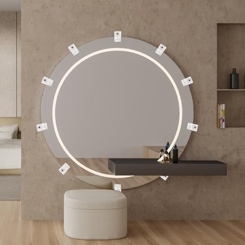 Image of 32Pack Mirror Holder Clips,Clear Plastic Mirror Clips,Frameless Mirror Mounting Hardware,Mirror Holders for Wall Mounting,Mirror Mounting Hardware with Screw,for Cabinet,Glass,Wall,Door,Picture Frames