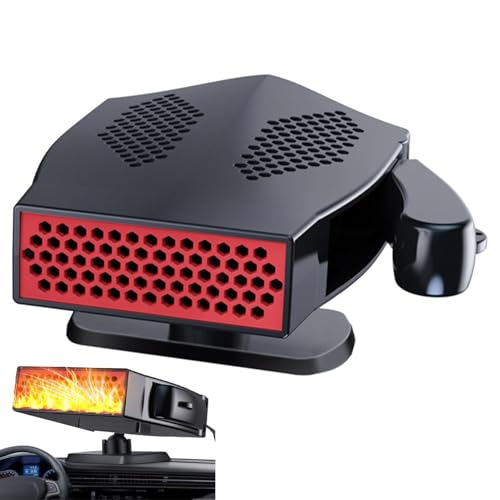 Generico Calentador portátil para coche – Descongelador descongelante para parabrisas de coche de 150 W, ventilador de calefacción de 12 V giratorio a 360 grados, se conecta al encendedor de
