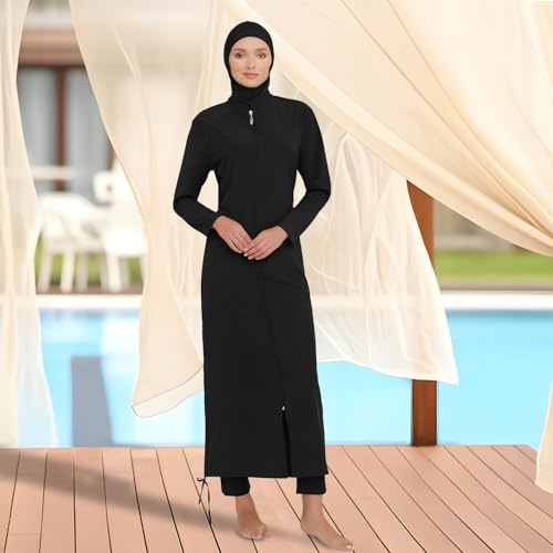 MOTIVE FORCE Modest Swimsuits Muslim Swimsuit Womens Swimwear Islamic Arabic Half Sleeve Burkini Swiming Dress Suit