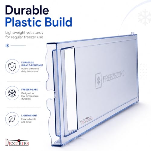 Image of DEXURIES Glossy Transparent Freezer Door Compatible with Haier Direct Cool Single Door Fridge, Freezer Zone Ice Cooling Door /Flap Replacement, Match Size & Shape Before Order, Size 36.2 x 14.3 CM