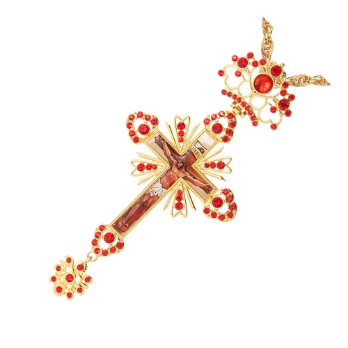 Collier de croix en alliage poli, bijou robuste et élégant pour homme et femme
