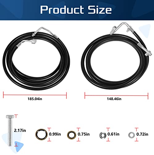 Su33468 Air Conditioning Replacement Lines Rear Ac Line Set Fit For 2007-2014 Chevy Suburban/Cadillac Escalade Esv/Yukon Xl Rear High-Pressure A/C Hose Kit (Comes With Nylon Cable Ties) #TOP6