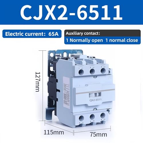 Contactor AC 110V CJX2 6511 con contactos 1NO 1NC bobina de cobre 1 Uds 2