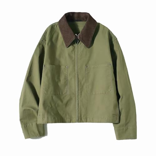 Zoziiee Womens Cropped Bomber Jacket Corduroy Collar Barn Coat Lightweight